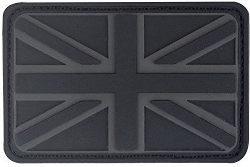 Seibertron Black UK Flag PVC Rubber 3D Hook&Loop Touch Fastener Patch Tactical Patch