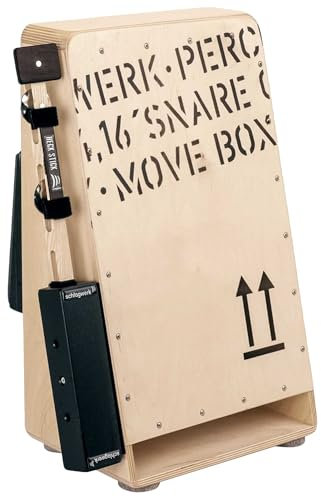 Schlagwerk MB110 Move Box Cajon - tragbare mobile Cajon - Ideal für Bühne und Walking Acts - spielbar im Stehen und Gehen - inklusive Heck Stick und Tragegurt - mobiles Drumset