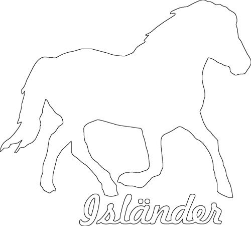 Werbetechnik Sotirios Papoutsis 2X Auto Aufkleber ISLÄNDER Pferd 2X Car Sticker Konturgeschnitten (ca. 11x10 cm) (Weiss)