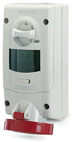 Scame Parre 563.3286 Prise murale 3P+T 32 A 6H, IP67 avec fuseau, 380 V, rouge