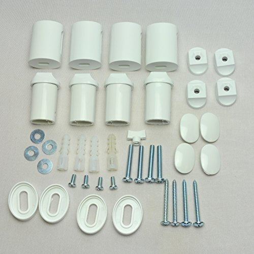 companyblue White Ellipse Heated Towel Rail Bracket Radiator Brackets Flat or Curved
