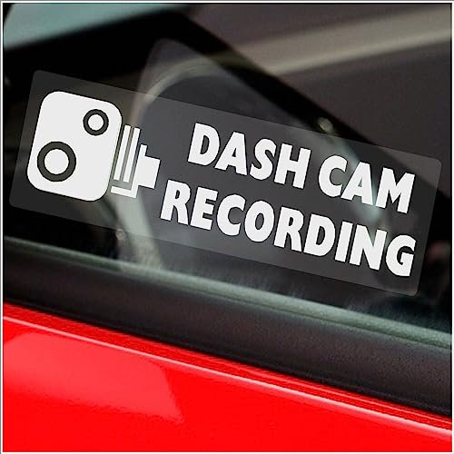 Platinum Place 5 x Stickers Dash Cam Recording WHITE Internal Window Car Van Truck Vehicle Taxi Mini Bus Camper Caravan CCTV Camera Notice Sign Camera Security Labels 75x25mm C46