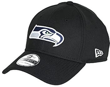New Era 39Thirty Stretch Cap - NFL Seattle Seahawks Black - S/M
