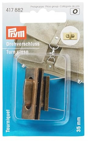 Prym Drehverschluß für Taschen - 35x17mm, altmessing gebürstet