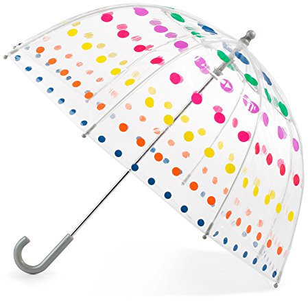 totes Kids Clear Bubble Umbrella with Easy Grip Handle, Amazing Dots, One Size, Kids Clear Bubble Umbrella with Easy Grip Handle for Boys and Girls