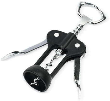 Chef Craft Select Metal Winged Corkscrew, 6.5 inch, Black and Chrome