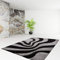 Lalee 3D Teppich mit Konturenschnitt, Schwarz-Silber, 80 x 300 cm