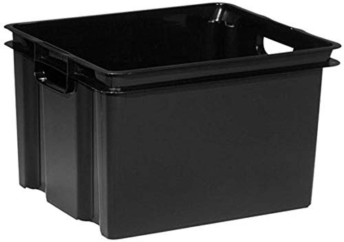 KETER | Bac de Rangement 30L, sans couvercle - Pour Chambre, Bureau, Garage, Cabanon, Buanderie - 36,3 x 42,5 x 26,3 cm - Noir - Recyclé