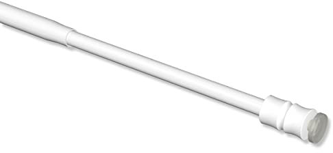 Interdeco Klemmstange Weiß/ausdrehbare Gardinenstangen mit Gummistopfen 8/6 mm Ø Flexo, 80-120 cm