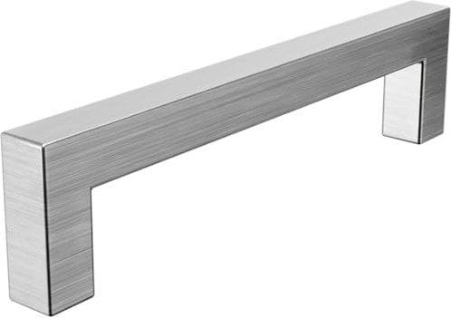 Edelstahl Möbelgriff matt gebürstet – Modell New York 14x14 mm – Schrankgriff & Schubladengriff modern – langlebig, pflegeleicht & rostfrei – für Küche, Bad, Büro & Wohnraum - Lochabstand (192 mm)