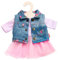 Heless 1550 - Bekleidungs-Set für Puppen, 2 teilig mit Tüllkleid und Jeansweste, Größe 28 - 35 cm