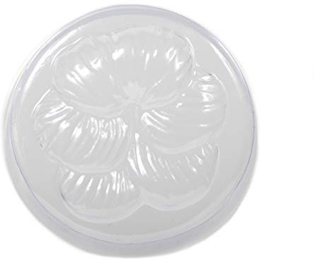 4 Cavity Pansy Embossed On Circle Soap/Bath Bomb Mould Mold M158