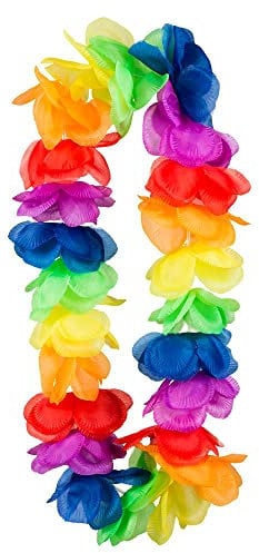 Boland 52460 - Hawaiikette Regenbogen XL, 1 Stück, Einheitsgröße, Halskette, Sommer, Strand, Blüten, Blumen, Meer, Urlaub, Accessoire, Verkleidung, Kostüm, Karneval, Mottoparty, Hula