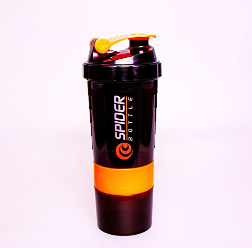 Spider Bottle mini2Go 500ml 16 oz Black/Neon Orange Shaker