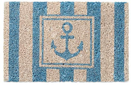 Relaxdays Zerbino per Ingresso in Fibra di Cocco, PVC, motivo Hello, Multicolore, 40x25cm