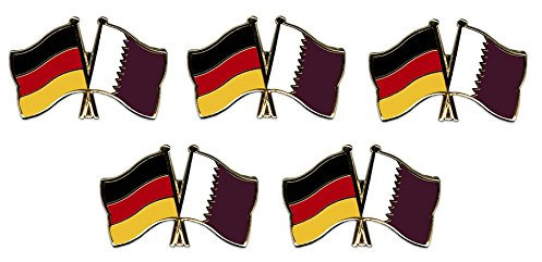 5er Pack Deutschland - Katar Freundschaftspin Yantec Pin Flagge