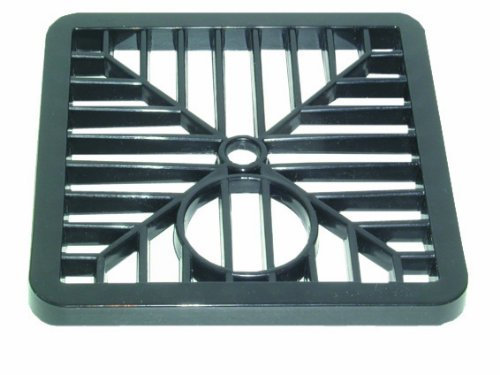 Hardware Shed U-G0437S - Filtro cuadrado tipo rejilla para sumidero, color negro
