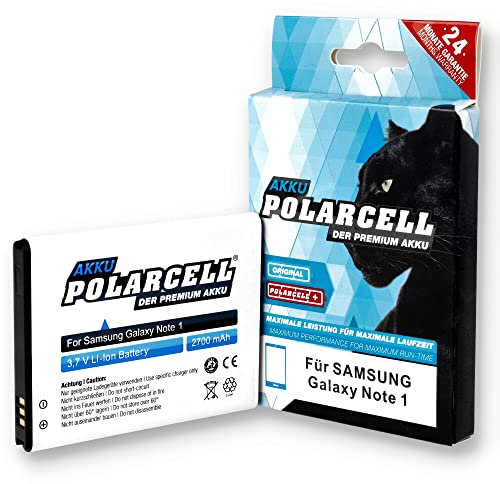 PolarCell Akku für Samsung Galaxy Note 1 GT-N7000 | Note I LTE GT-N7005 | Samsung GT-i9220 | ersetzt Original-Akku EB615268VU | 2700mAh Starke Ersatz-Batterie | selektierte A+ Qualitätszellen
