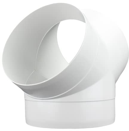 Fantronix 6 (150mm) Equal Y Piece Duct Connector – White PVC 45° Ventilation Splitter for Extractor Fans, Cooker Hoods, Bathrooms, Kitchens & Hydroponics