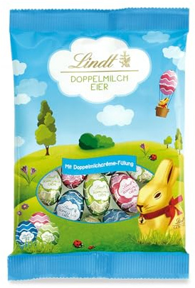 Lindt Schokolade | Doppelmilch-Eier | 5 x 100g | Vollmilch-Schokoladeneier mit cremiger Doppelmilchcrème-Füllung | Ostereier | Perfekte Oster-Schokolade zum Teilen & Genießen