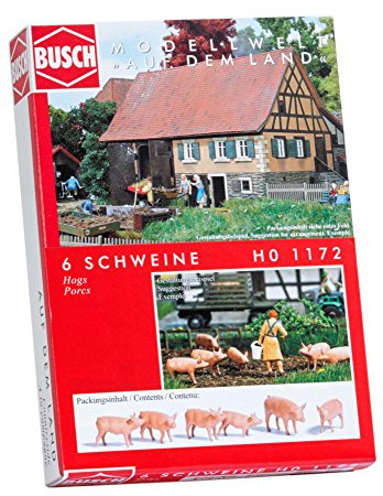 Busch 1172 – 6 Pig Animal Figures 1:72