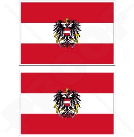 Vinyl-Aufkleber, Aufkleber, Österreich Flagge, 75 mm, 2 Stück
