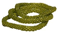 FAIR-TRADE SCHMUCK HANDMADE IN NEPAL | ROCAILLES-GLASPERLEN ARMBAND FÜR DAMEN | BOHO-CHIC LOOK | 3 STÜCK IM SET | Grün