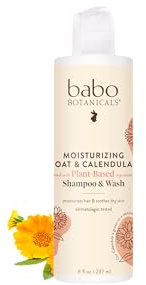 Babo Botanicals Oatmilk Calendula Moisturizing Baby Shampoo and Wash, 8 Ounce