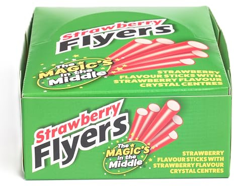 Flyers Strawberry Liquorice Sticks Carton - 60 Sticks | Sweet Strawberry Flavoured Sweets | Large Bulk Pack for Sharing & Events