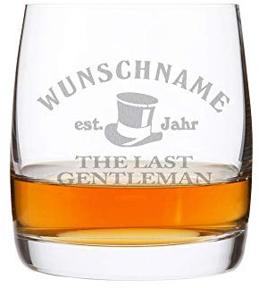 Herz & Heim® Whiskeyglas (Bohemia) mit kostenloser Gravur - Last Gentleman - tolle Geschenkidee für Ihren Lieblingsmenschen