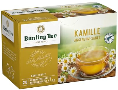 Bünting Tee Kamille 6er Pack –angenhem & sanft – 6 x 20 Teebeutel