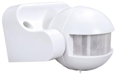 Détecteur de Mouvement Infrarouge Blanc, IP44, portée 12m, Angle Detect. 180°, Garantie 3 Ans - Tibelec