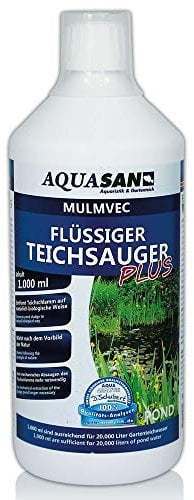 AQUASAN Gartenteich Mulmvec Flüssiger Teichsauger Plus (Teichschlammentferner - Kein mechanisches Absaugen von Schlamm und Mulm mehr notwendig - Nie Wieder Teichschlamm), Inhalt:1 Liter
