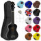 Mad About SU8-BK Ukulele soprano in nero con custodia morbida, plettro e corde di ricambio, Ora dotato di corde in carbonio nere che offrono un suono più brillante