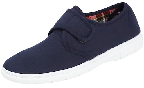 Mens Shoe Tree Wider Fitting Casual Canvas Pump Trainer Deck Shoes Loafer Navy 9 UK