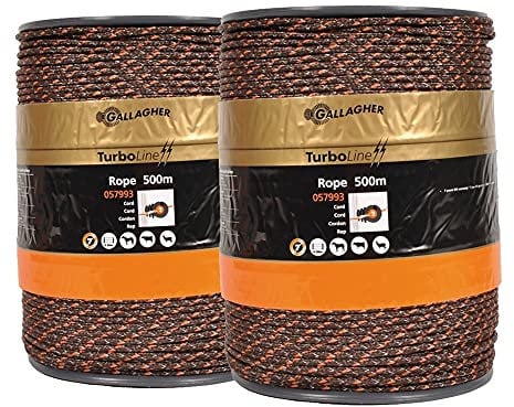 2x 500m Duopack Gallagher Turboline Braided Rope - Terra