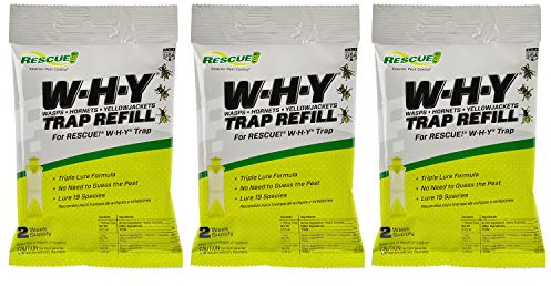 RESCUE! Non-Toxic Wasp, Hornet, Yellowjacket Trap (WHY Trap) Attractant Refill - 2 Week Refill - 3 Pack