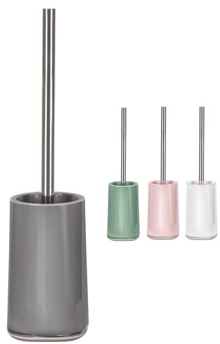 KW Luxury Gloss Finish Toilet Brush and Holder (Grey)