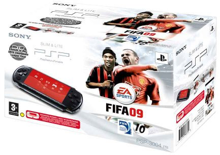 Sony PSP 3000 Series Slim and Lite Handheld Console (Black) with FIFA 09 (PSP)
