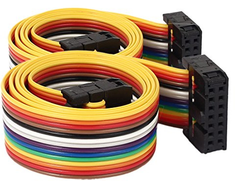 sourcing map 2Stk 50cm 14Pin 14Wege F/F Steckverbinder Flach IDC Flachbandkabel Flachkabel DE de