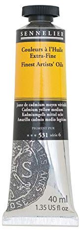 Sennelier Artists' Oil Color, 40ml Tube, Cadmium Yellow Medium S6