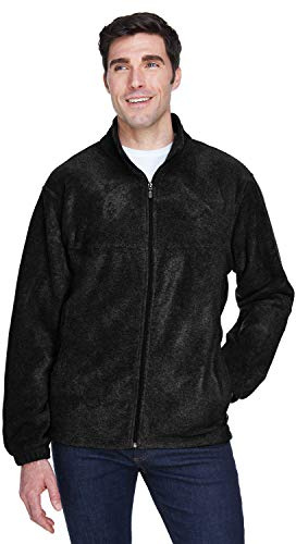 Harriton Men's 8 oz. Full-Zip Fleece L BLACK