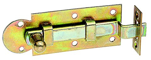 Alberts 840419 Fensterriegel | gekröpft, mit Schließblech | galvanisch verzinkt, dickschichtpassiviert | Platte 80 x 30 mm | 10er Set