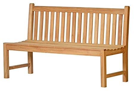 Kai Wiechmann Teak Gartenbank ohne Armlehnen 180 cm wetterfest und unbehandelt