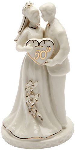 Cosmos de Regalos 30715 de cerámica 50 Aniversario Figura Decorativa de Pareja, 4 – 3/4-inch