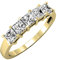 Dazzlingrock Collection 1,00 Karat (ctw) 14 Karat Gold Prinzessin Diamant Damen 5 Steine Ehering 1 Karat, Gelbgold, Weißer Diamant