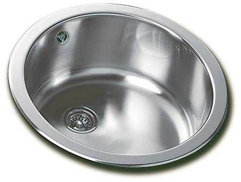Teka ERC 1C - Fregadero de Cocina 1 Seno, Encastrado, para Mueble de 45 cm, Cubeta Circular, Acero Inoxidable