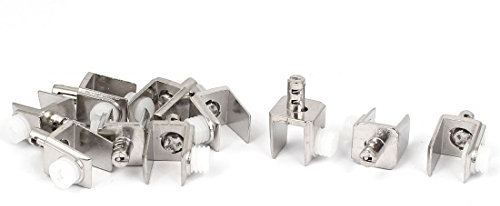 Sourcingmap Adjustable 3mm-8mm Thickness Metal Glass Clips Clamps Holder 10 Pcs