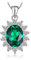 JewelryPalace Oval 2.1ct Grün Simulierte Nano Smaragd Prinzessin Diana Kate Middleton Kette Anhänger, Schmuck Set, Halsketten Damen Silber 925 Collier Edelstein Mädchen, Ketten Frauen Geschenk 45CM