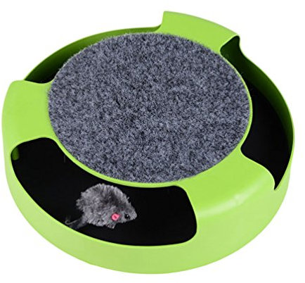 YOUJIA Jouet pour Chat - Attrape Souris - Grattage Peluche - Station de Jeu avec Souris et Surface pour Les Griffes (Vert)